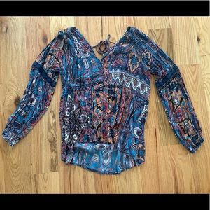 Printed flowy long sleeve top!